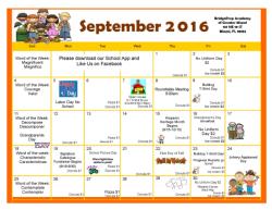 September Calendar and Newsletter